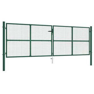 vidaXL Vidaxl - Puerta De Malla De Jard&iacute;n Acero Verde 390x125 Cm