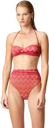Missoni Zig Zag Lamé Stretch Nylon Bikini With High Bottom in Red at Nordstrom, Size 36 It
