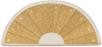 Hammitt Shelley Clutch in Calla Lily White Raffia/Gold at Nordstrom