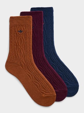 adidas Mens Ultra-soft twisted cable socks 3-pack