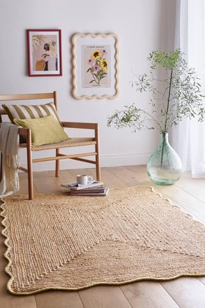 Origin Store Jute Scalloped in Natural | Size: 120 cm x 170 cm