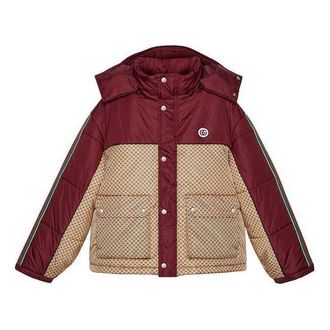 Gucci (WMNS) Gucci GG Parachute Nylon Padded Jacket Beige Burgundy 663279-ZAHB8-6705