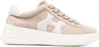 Hogan Peach Peach Rebel Leather Sneakers