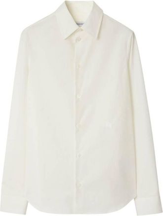 Burberry Equestrian Knight Motif Cotton Poplin Shirt, Brand Size 4 ( US Size 2 )