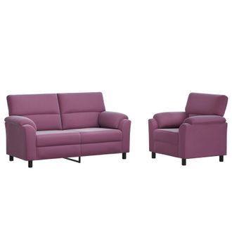 vidaXL Set Di Divani 2 Pcs Viola Velluto Vidaxl