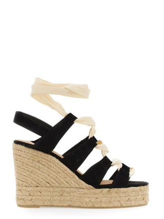 Castaner Natural Slingback Espadrille Wedges