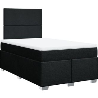 vidaXL Cama Box Spring Con Colch&oacute;n Tela Negro 120x200 Cm Vidaxl