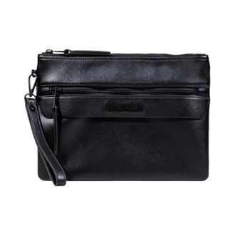 Antony Morato Bags, male, Black, Size: ONE SIZE Stylish Polyurethane Zip Bag with Pockets