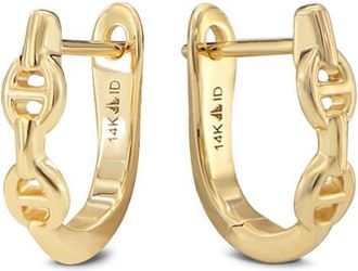 Devata Mariner Anchor Hoop Earrings in 14K Gold in Yellow Gold at Nordstrom