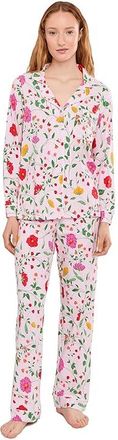 Bedhead Pajamas Long Sleeve Classic PJ Set Womens Pajama Sets Sunlit Floral : LG (US 12-14), Cotton/Down