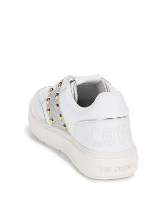 Moschino Womens Bold 40 Studded Sneakers White Shoes >