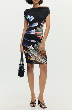 Desigual Off the Shoulder Minidress in Black at Nordstrom, Size X-Small