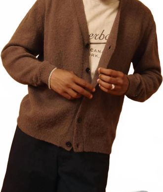 Knickerbocker Amos Alpaca Cardigan In Brown