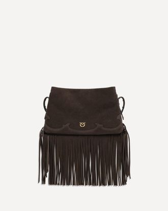 Pinko Borsa a Tracolla in pelle scamosciata con frange Woman UNI