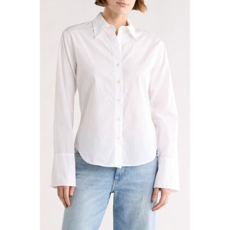 DL1961 Lisette Solid Poplin Button-Up Shirt in White Poplin at Nordstrom Rack, Size X-Small