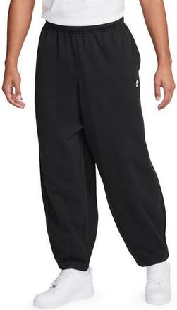 Nike Club Fleece Oversize Pants in Black/Black/White at Nordstrom Rack, Size Xx-Large