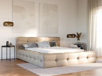 Pascal Morabito Letto trapuntato 180 x 200 cm Tessuto chin&eacute; Beige - LERUCO di PASCAL MORABITO