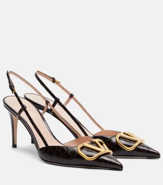 Valentino Garavani VLogo 80 leather slingback pumps