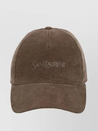 Saint Laurent corduroy texture cotton hat with curved brim