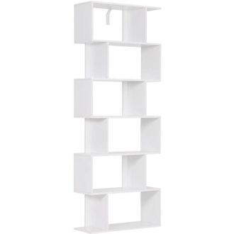 Woltu Libreria Design Moderna Scaffale 6 Ripiani 60x23.5x160 cm Casa Ufficio Bianco - Woltu