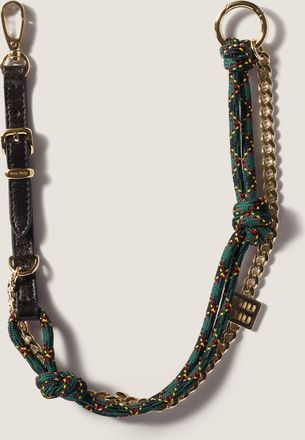 Miu Miu Leather, cord and metal keyring trick