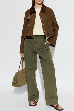 J.W.Anderson Jacket With Corduroy Collar, Womens, Brown