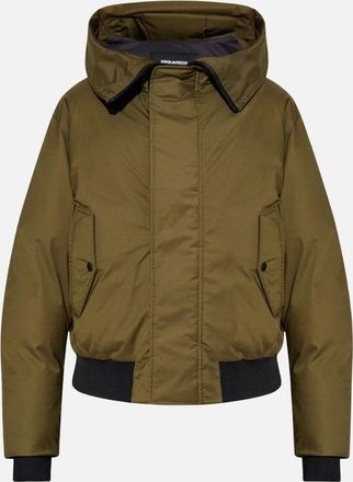 Dsquared2 Mens Dsquared2 Techno Down Military Green Hooded Bomber Jacket - Tan - Size: 42/Regular
