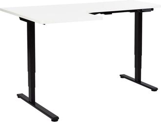 Beliani Beliani - Escritorio Esquinero Regulable El&eacute;ctrico Forma De L 160 X 59 Cm Izquierdo Tablero Blanco Base Negra Destines