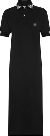 Philipp Plein Gothic Plein polo dress - women - Cotton - L - Black