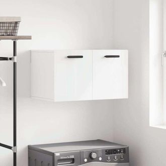 vidaXL Armario Pared Madera Contrachapada Blanco Brillo 60x36,5x35 Cm Vidaxl