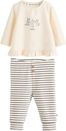 Next Bunny Shirt & Leggings Set in Beige Multi at Nordstrom, Size 12-18M