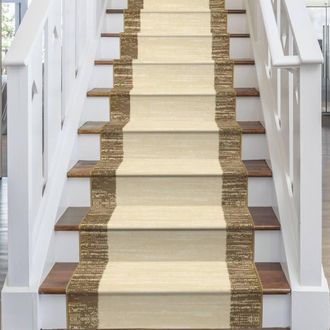 Runrug Stair Runner Carpet for Staircases - Soft & Comfy, 9mm - Morning Mist in Beige | Size: 70 cm x 660 cm