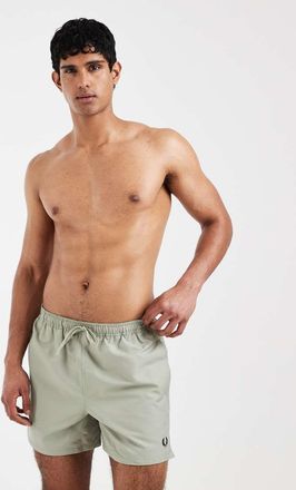 Fred Perry Pantaloncini da bagno verde pallido con coulisse e logo