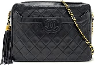 Chanel Pre-owned Shoulder Bags, female, Black, Size: ONE SIZE Pre-owned Leather chanel-bags