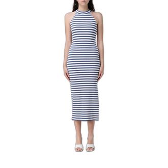 Emporio Armani Abito in viscosa stretch a costine - - Dresses - Donna - Blu - M