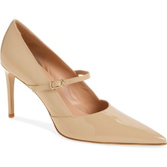Bruno Magli Panna Pointed Toe Pump in Sand Patent at Nordstrom Rack, Size 10.5