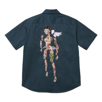 SUPREME SS26 AOI Cyborg S/S Work Shirt Navy SUP-SS26-305-NVY