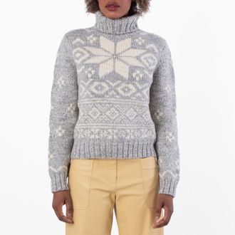 Polo Ralph Lauren Snowflake Intarsia Turtleneck Jumper, Size X-Small