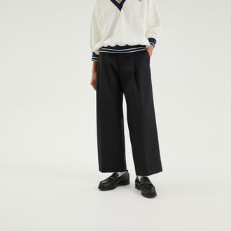 1989 STUDIO Chino pleated pants dark blue