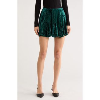 All in Favor Velvet Miniskirt in Hunter Green at Nordstrom Rack, Size Medium