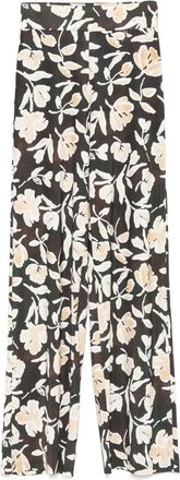 Patrizia Pepe Pantaloni a palazzo con stampa a fiori - Nero