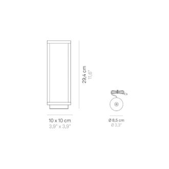Zafferano Farol de mesa zafferano led de aluminio gris oscuro 2,2w ip54 a pilas