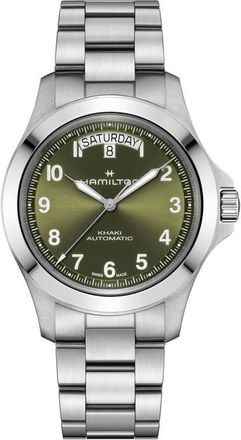 Hamilton Khaki Field Automatic Bracelet Watch in Green at Nordstrom