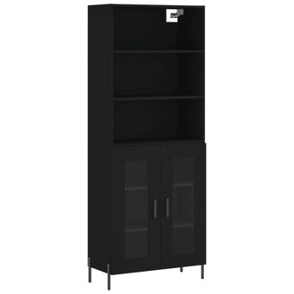 vidaXL Vidaxl - Aparador Alto Madera Contrachapada Negro 69,5x34x180 Cm