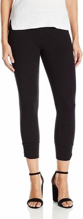 Lyss&eacute; Womens Cotton Flex Crop Leggings In Black