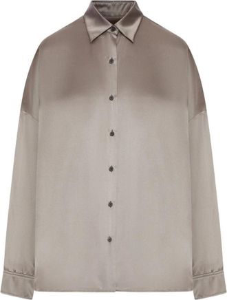 Dries Van Noten Overhemden - Dames - Overhemden - Grijs - M - Nylon - Overhemden