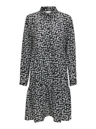 Jacqueline de Yong Womens Jdypiper L/S AOP Shirt Dress WVN Noos Dress, Black/AOP: White Flower, 8
