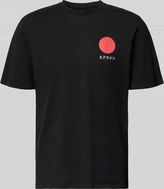 Edwin T-Shirt aus reiner Baumwolle Modell JAPANESE SUN in Black, Gr&ouml;&szlig;e XXL