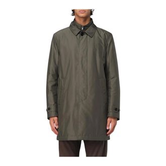 Fay Parkas, male, Green, Size: M Single-breasted Overcoat