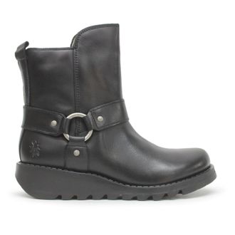 FLY London SOCH136FLY Rug Leather Womens Ankle Boots - Black - Size:UK 7